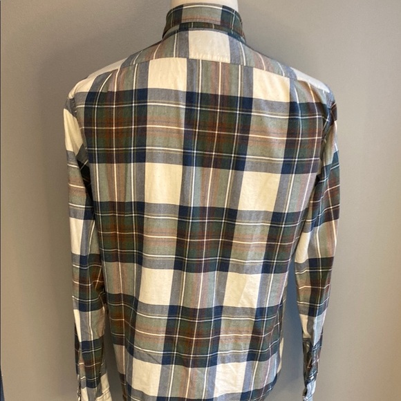 J. Crew Casual Button Down Blue and Brown Shirt - Picture 6 of 6